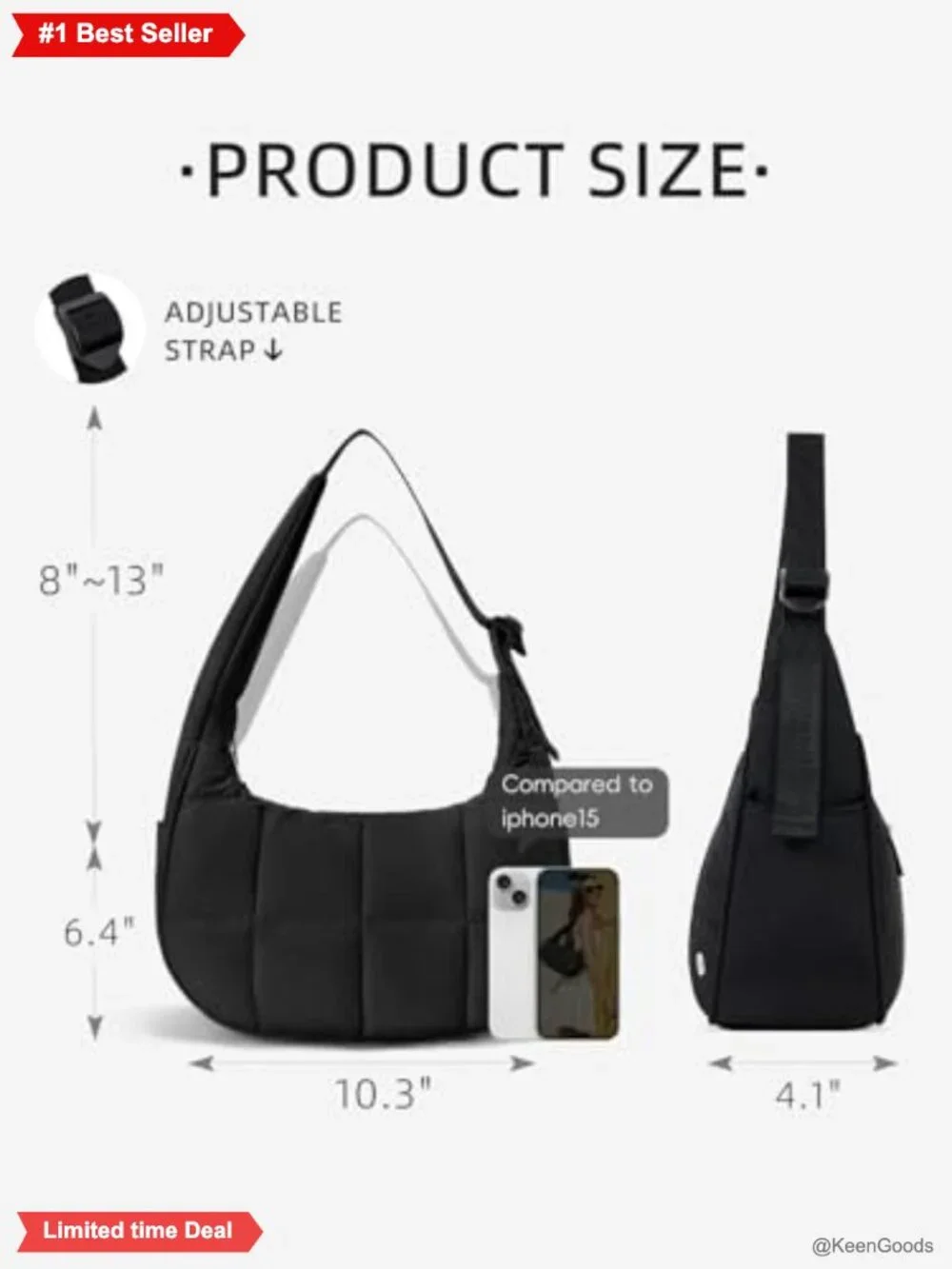 Small Puffer Crescent Bag Nylon Shoulder Bag Quilted Puffy Purse